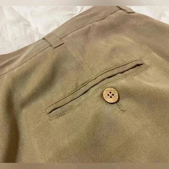 Jamaica Jaxx pleated Shorts Mens 38 Brown 100% Silk Relax Beach cool comfort - Picture 7 of 11